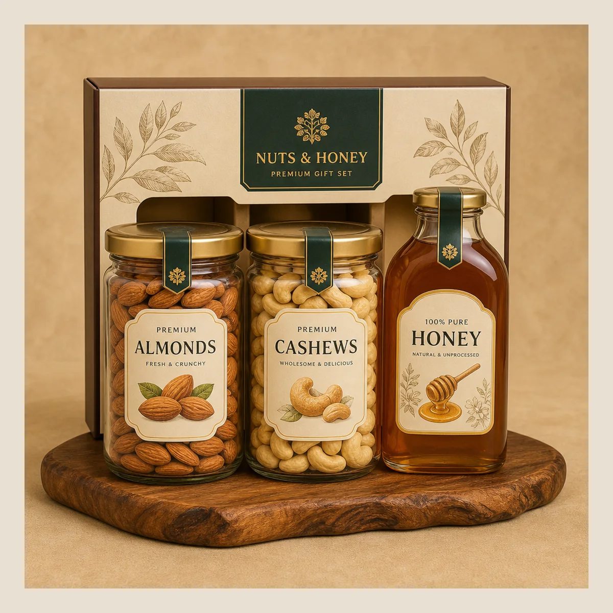 Nuts and honey jar set