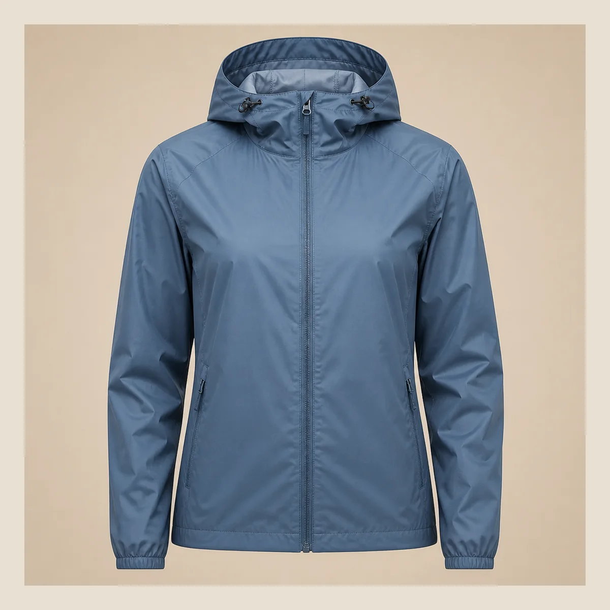 Packable rain jacket