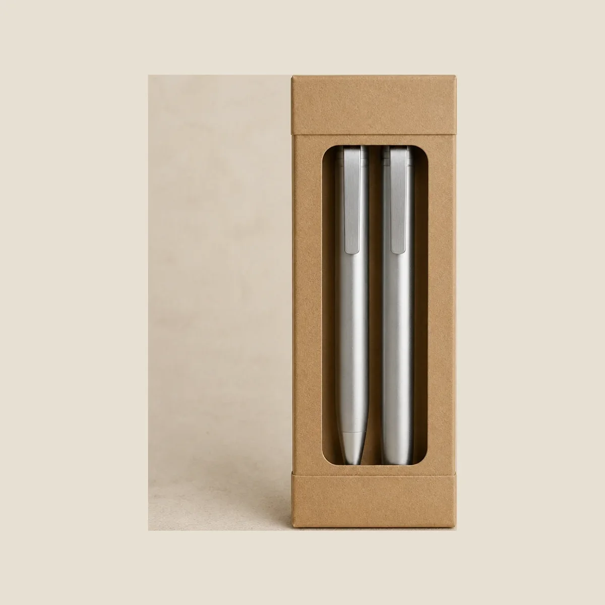 Recycled aluminium pen set
