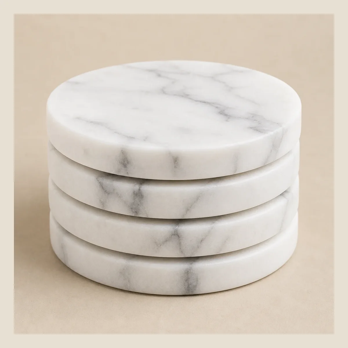 Marble coaster quartet