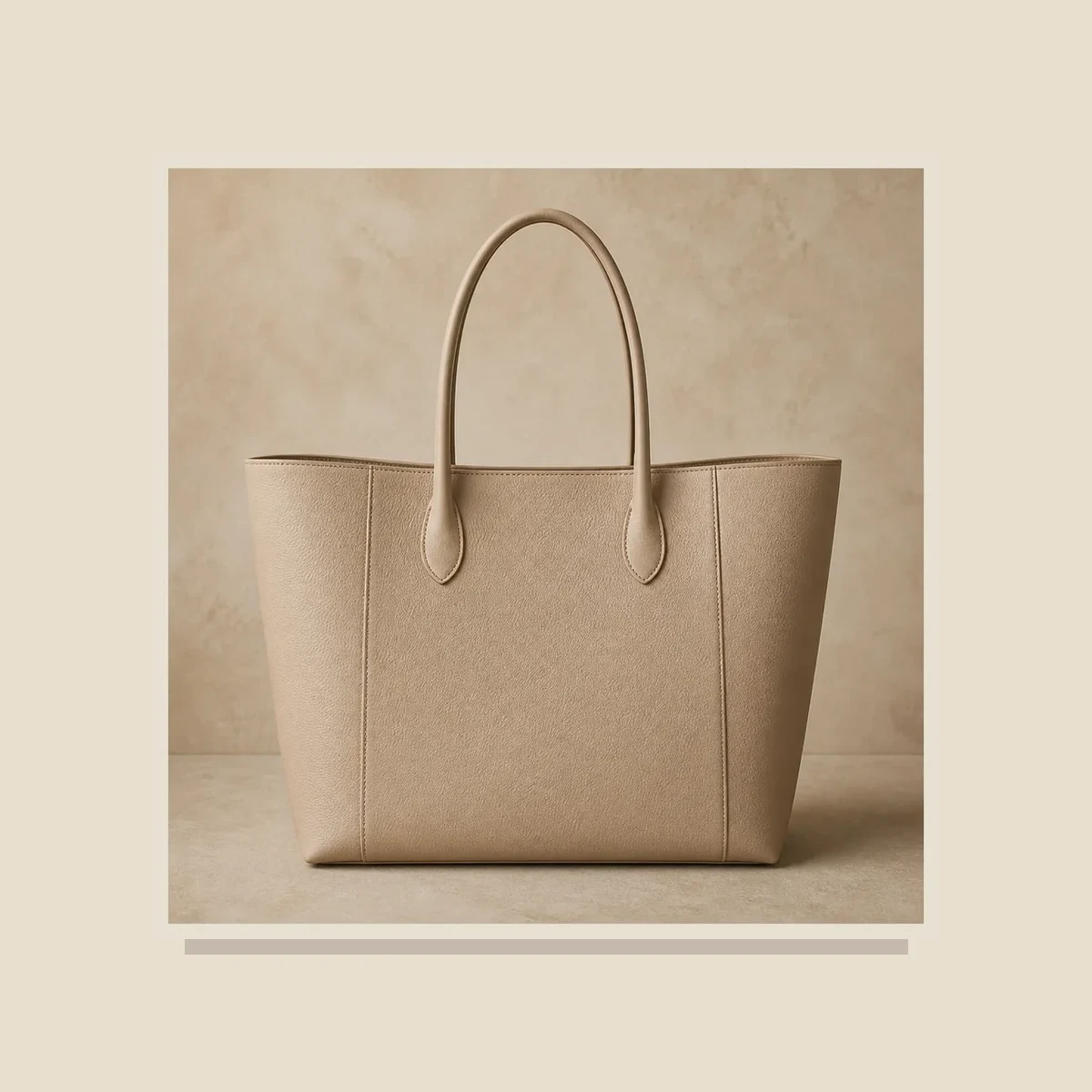 Structured beige tote