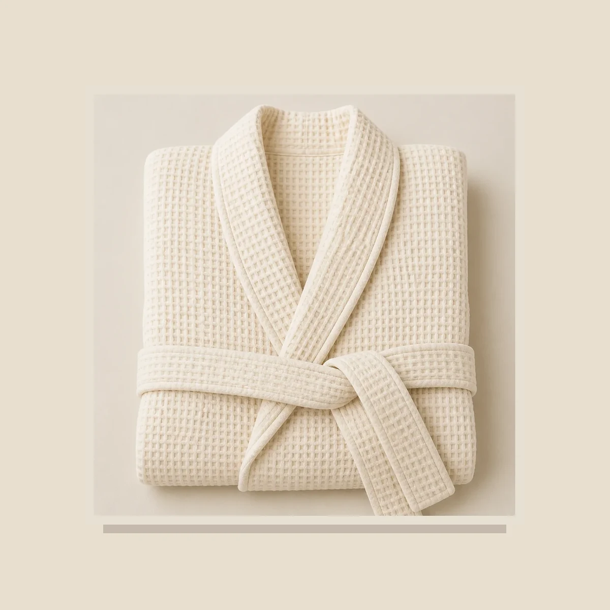 Cotton waffle bathrobe