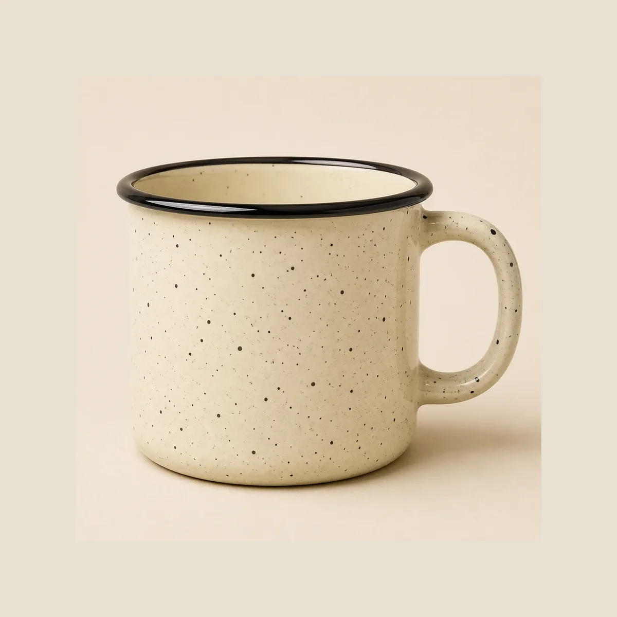 Speckled enamel camping mug