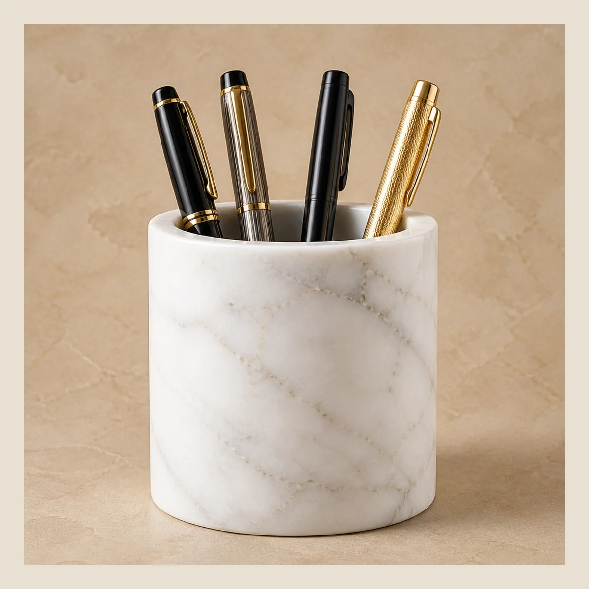 Marble pen cup