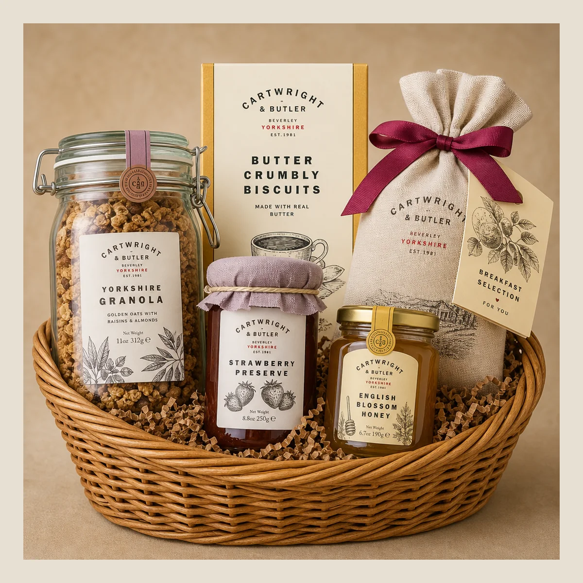 Breakfast brunch basket