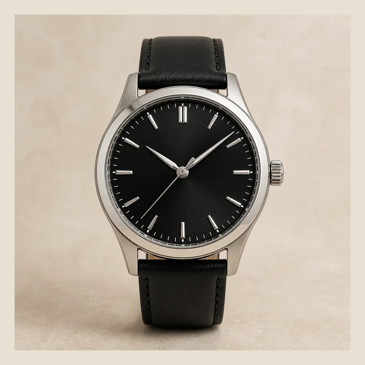 Black dial dress watch