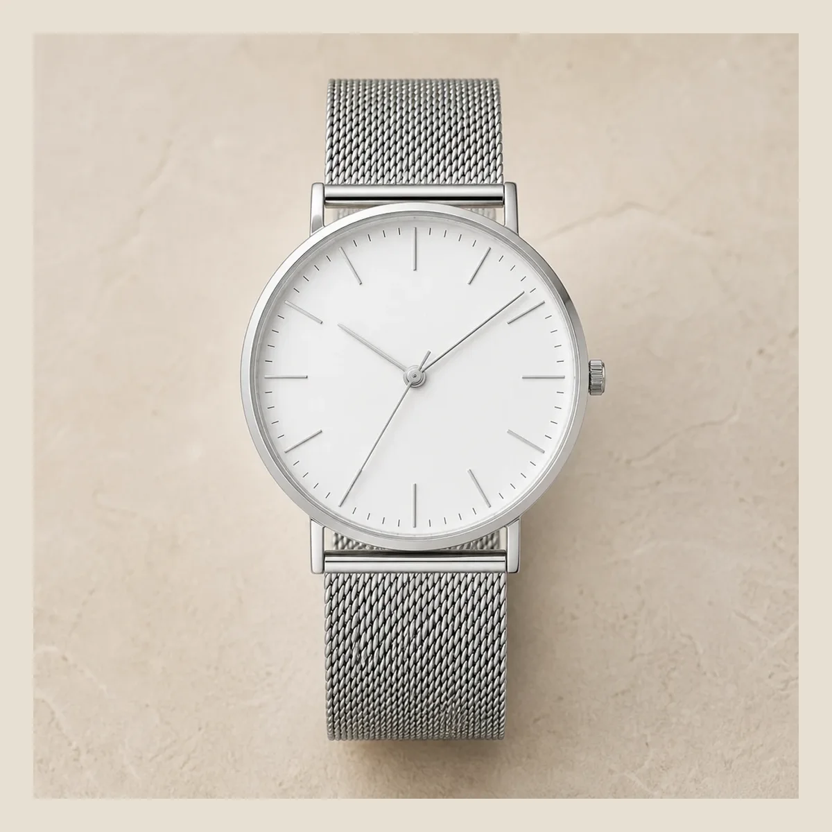 Mesh strap dress watch