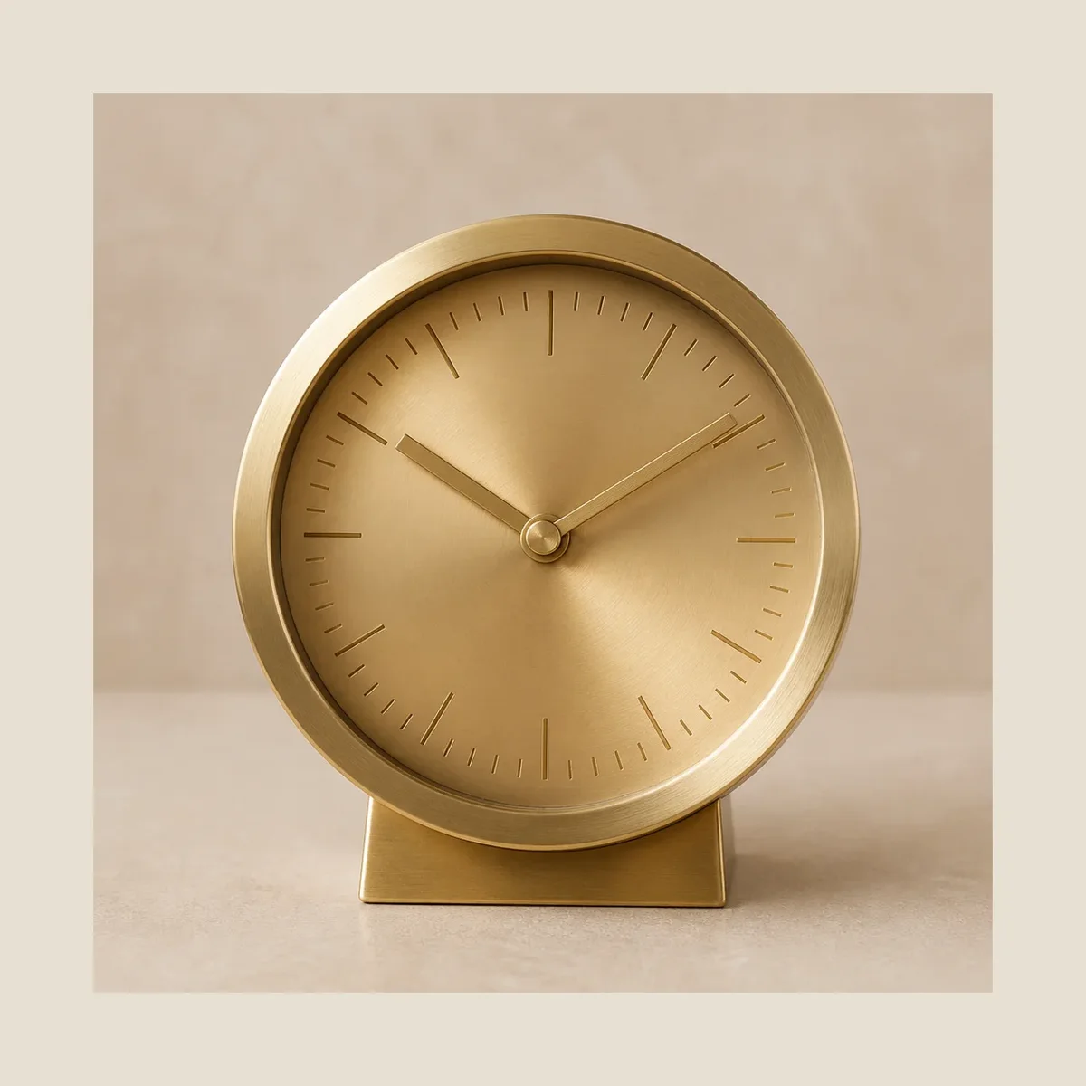 Brass minimal desk clock