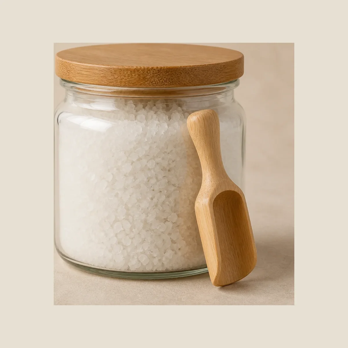 Bamboo bath salt jar