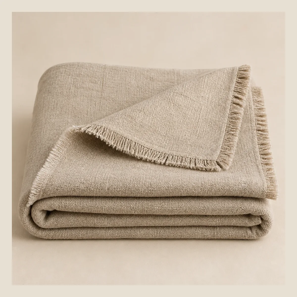 Linen throw blanket