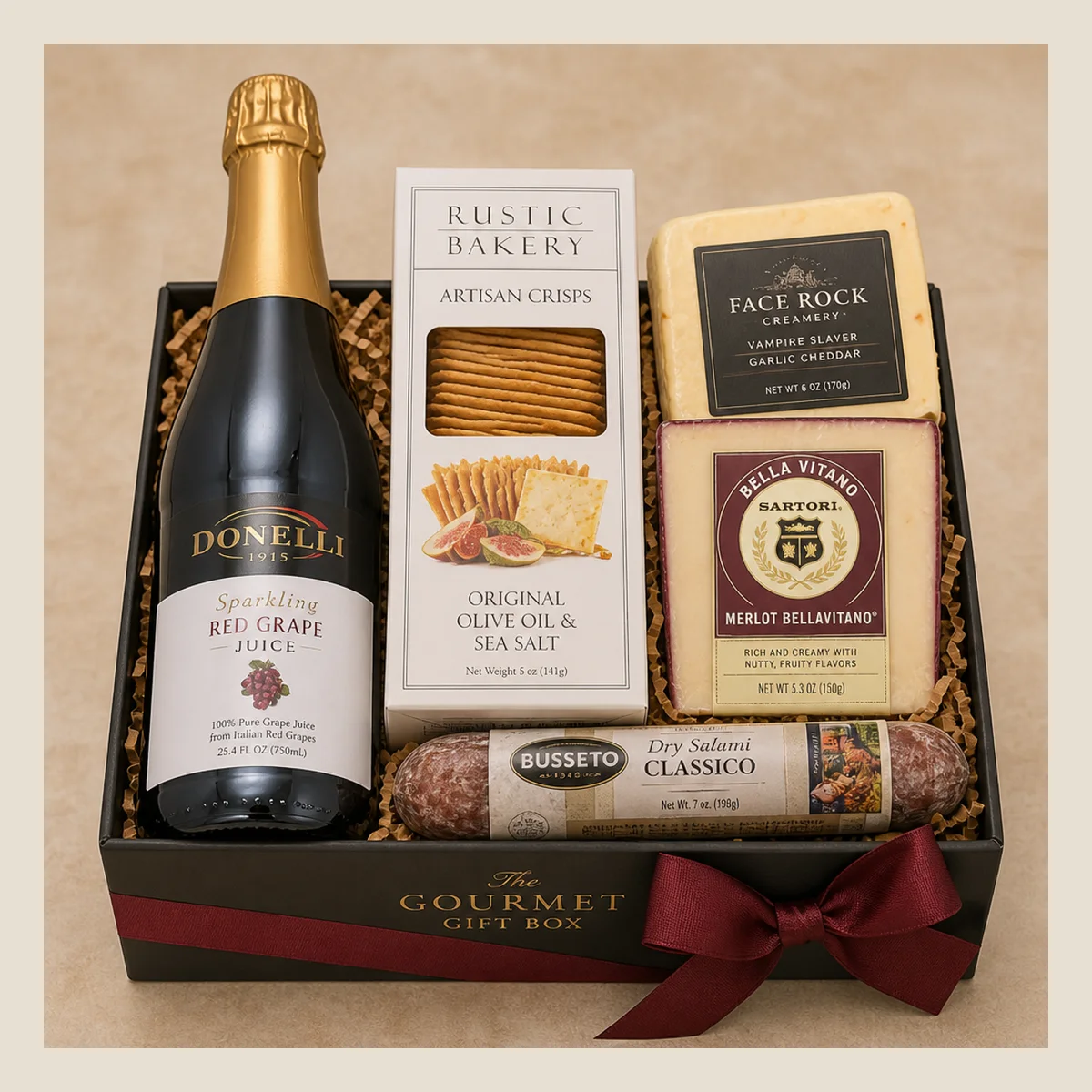 Sparkling grape cheese box