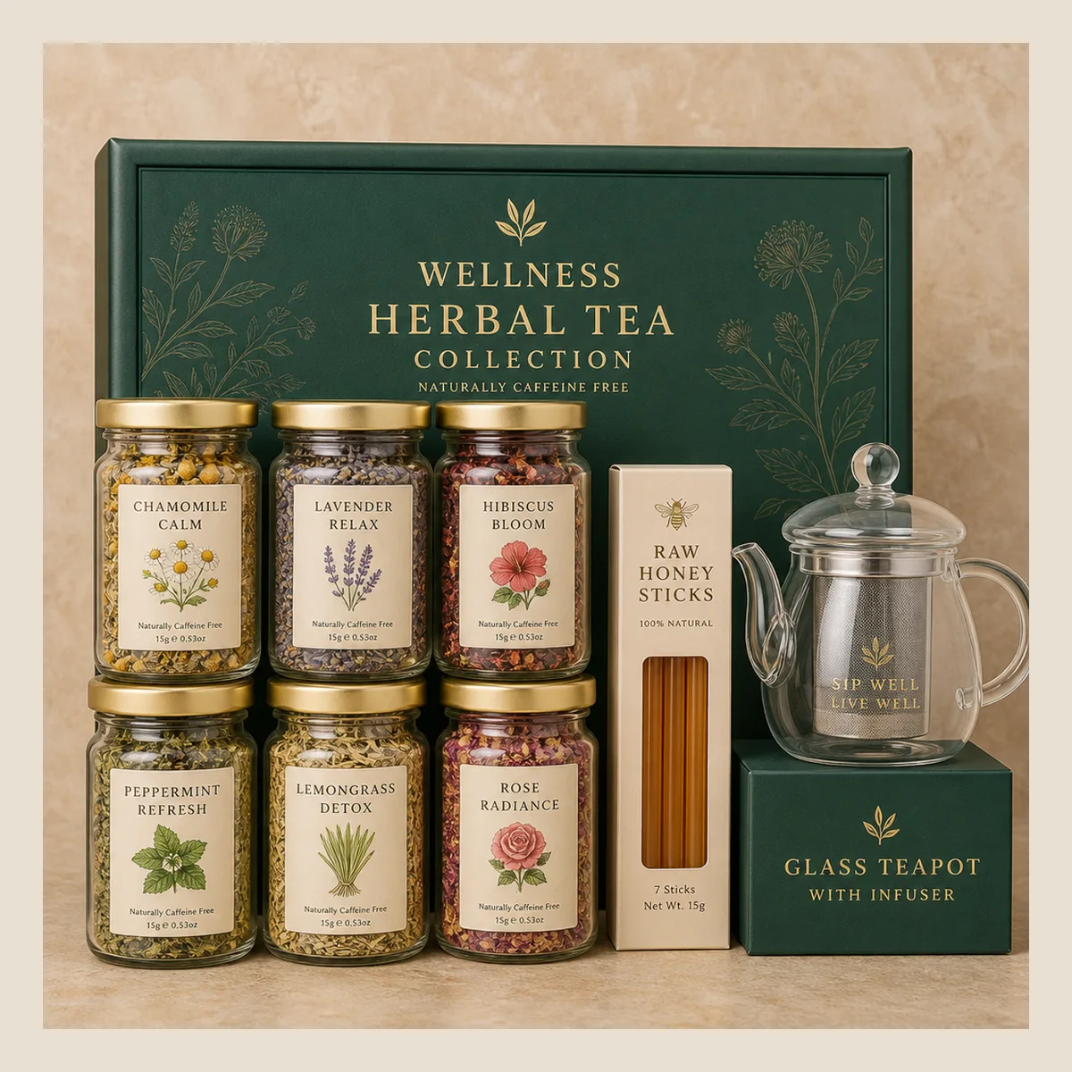 Herbal wellness tea set