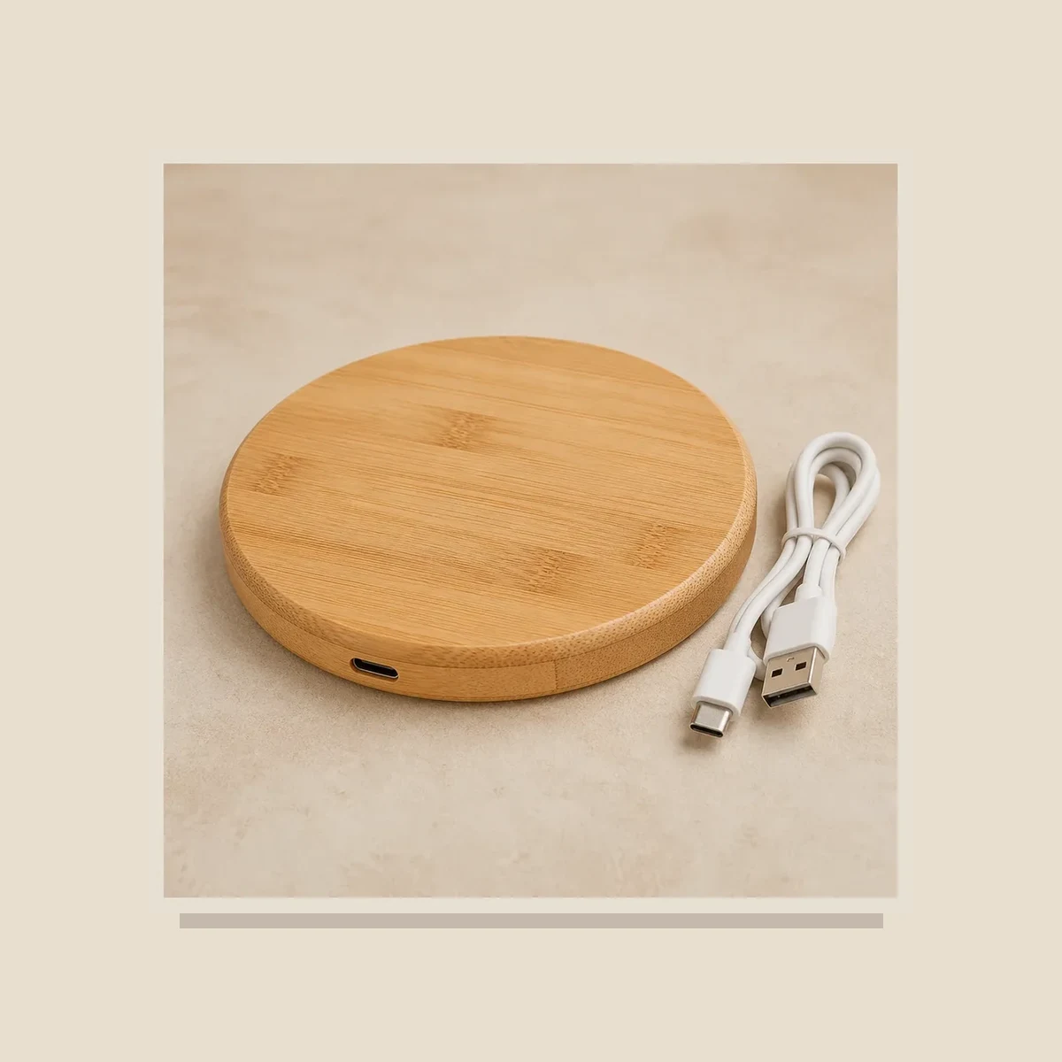 Bamboo wireless charger pad