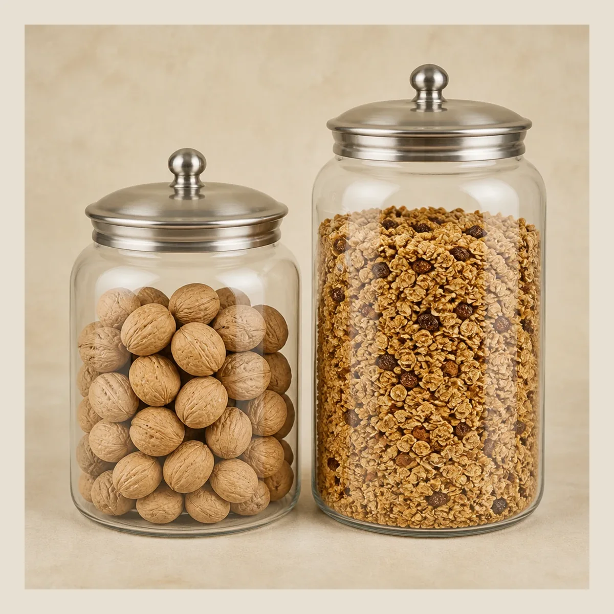 Glass apothecary jar duo