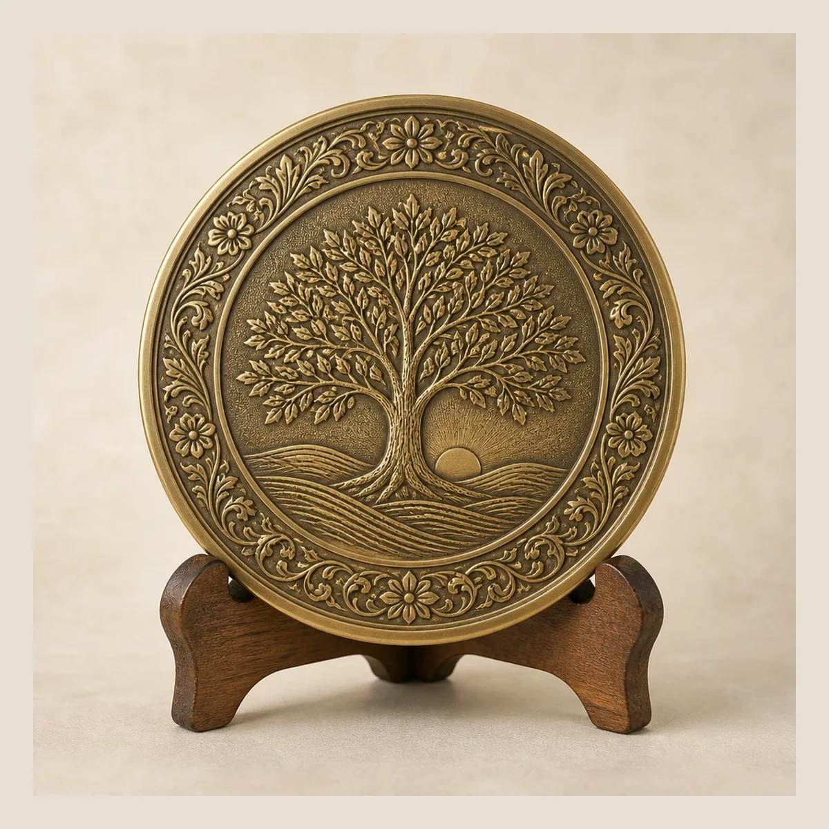 Brass desk medallion
