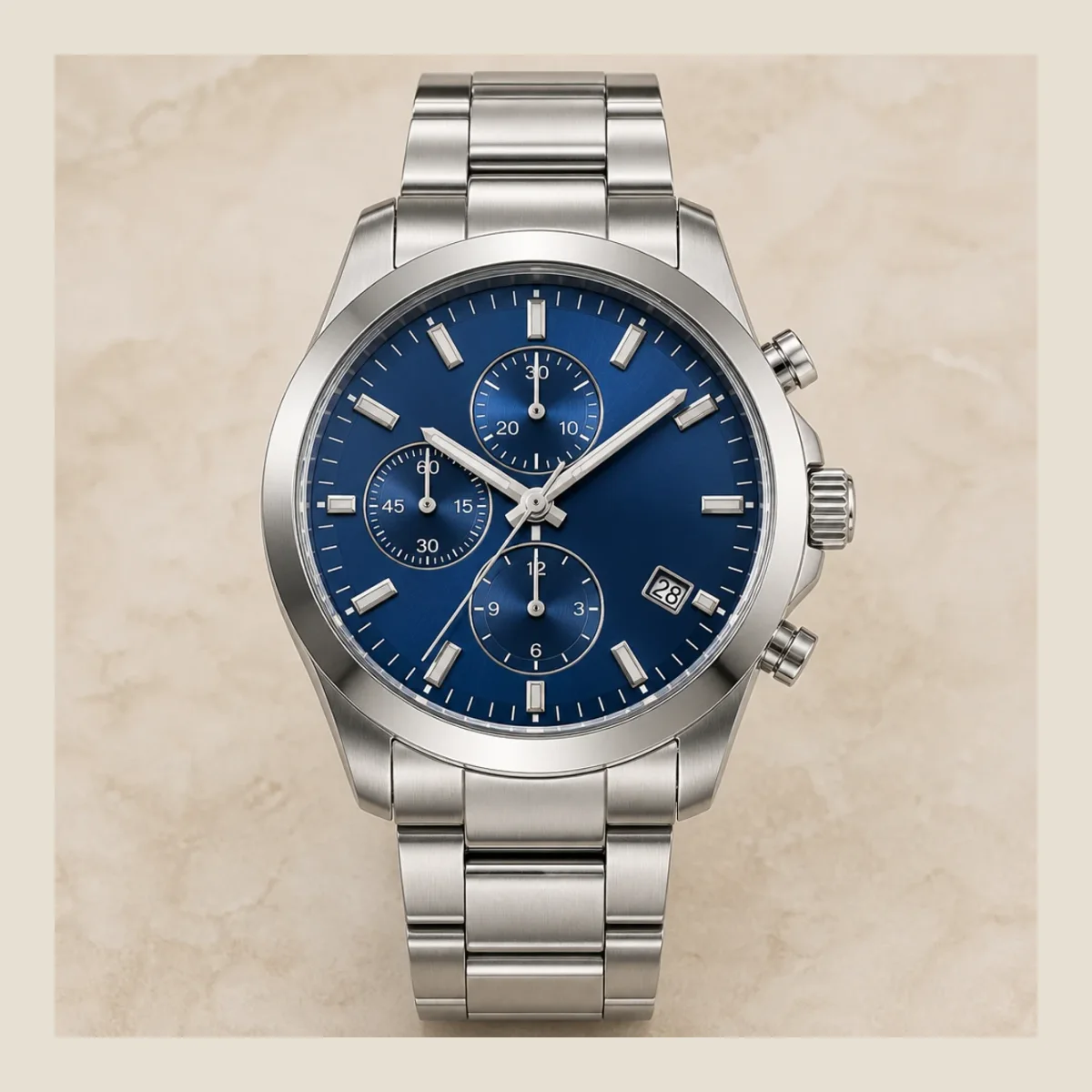 Blue dial chronograph