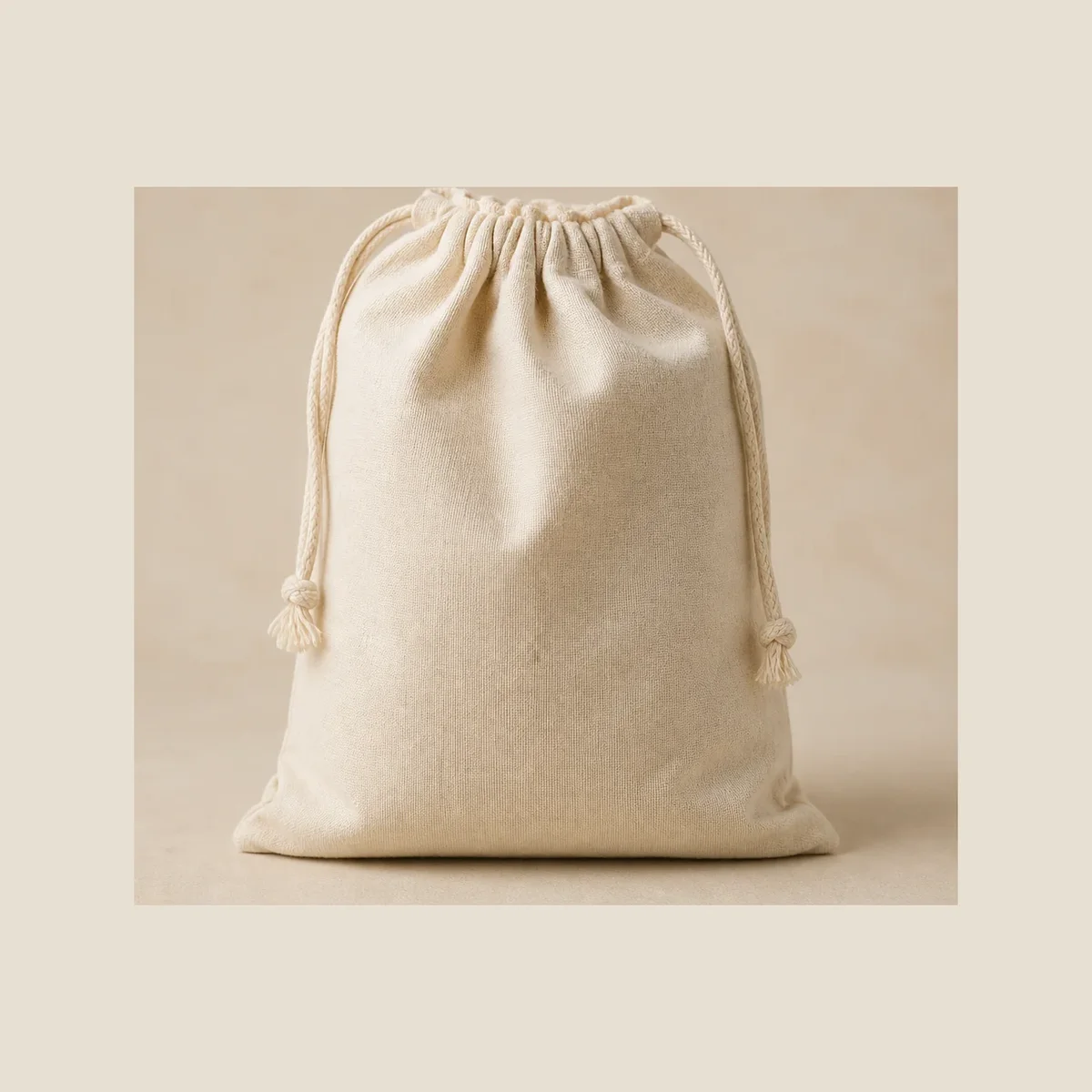 Organic cotton drawstring bag