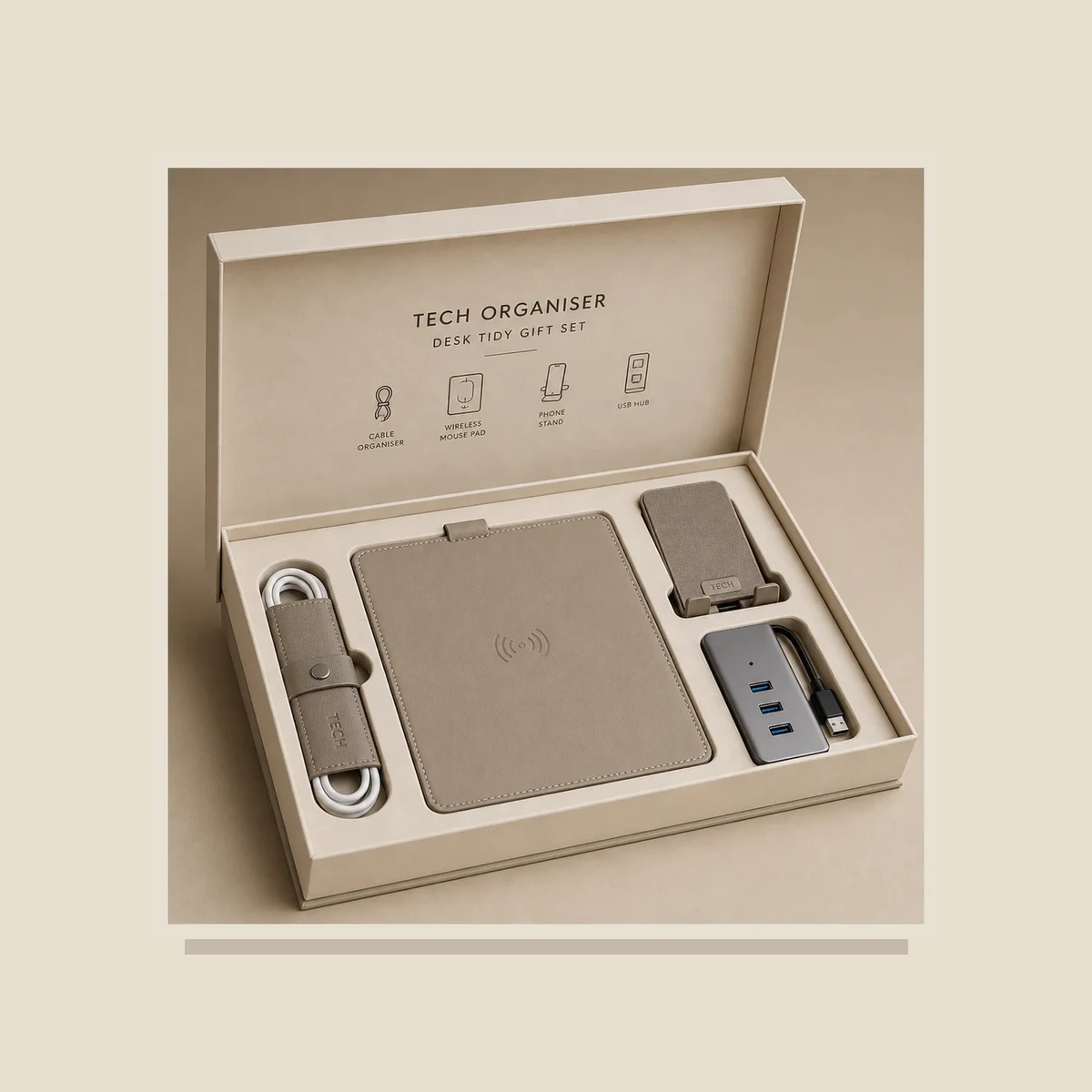 Tech desk tidy gift set