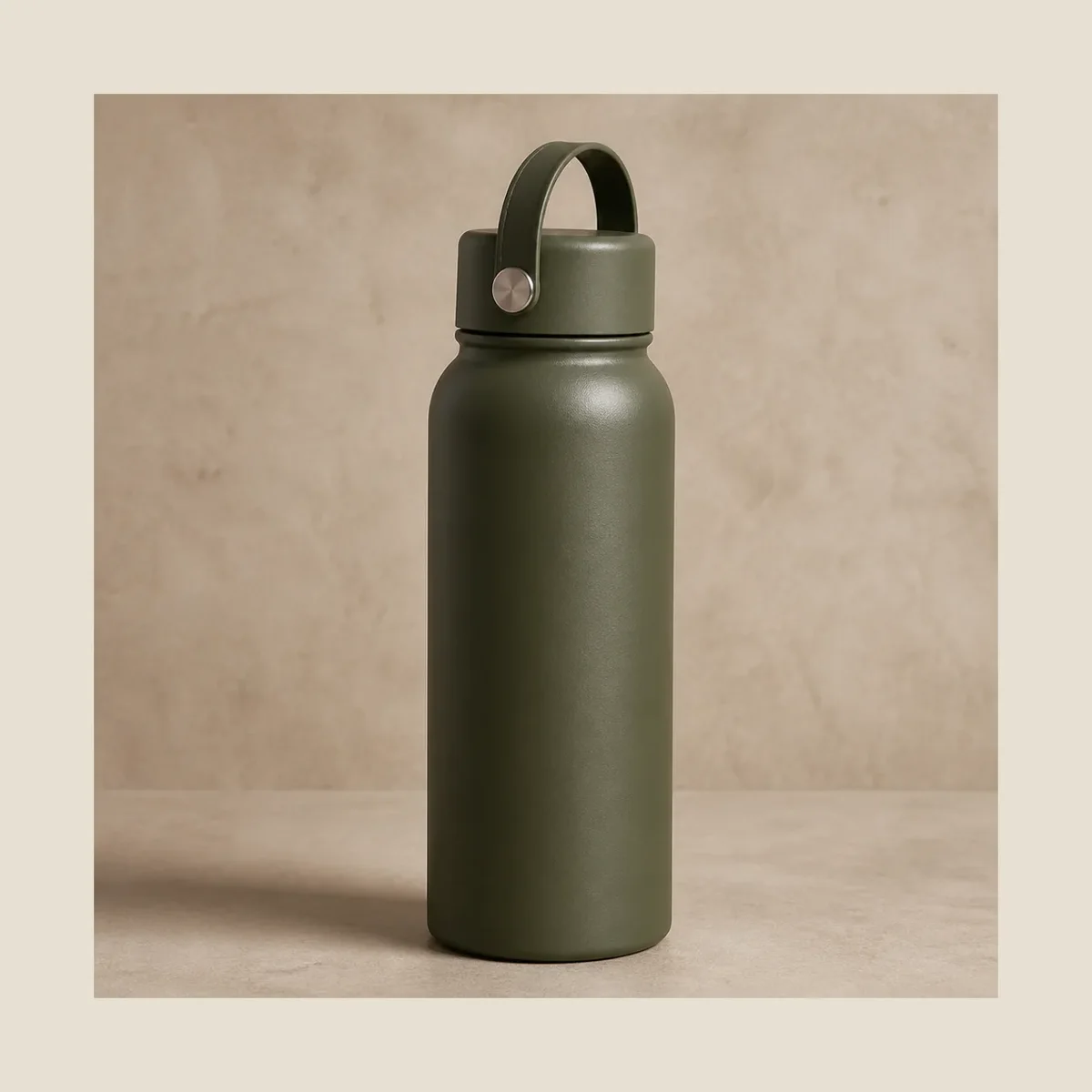 Matte green insulated bottle