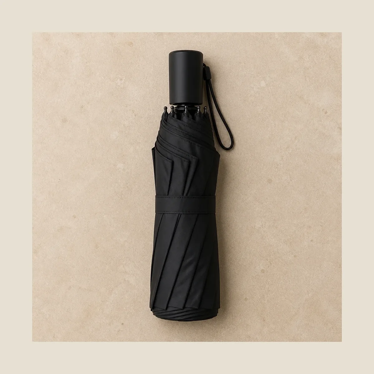 Compact black corporate umbrella