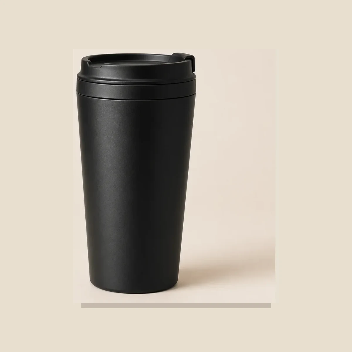 Matte black travel tumbler