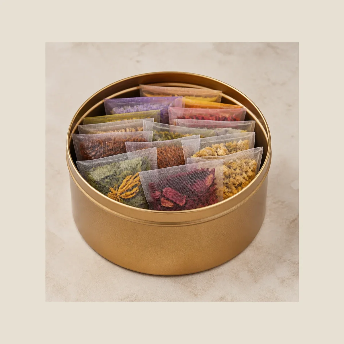 Herbal tea sampler tin