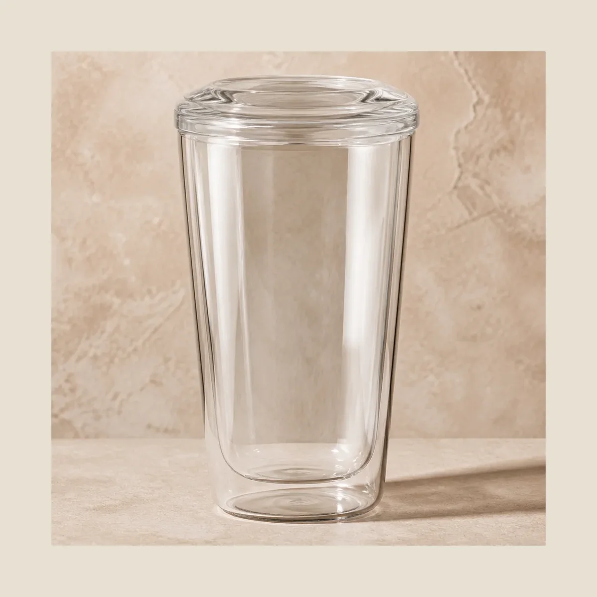Double-wall glass tumbler