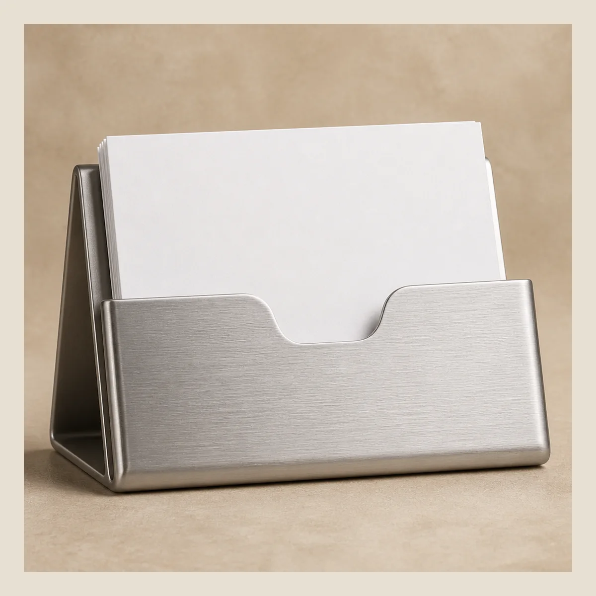 Metal business card stand